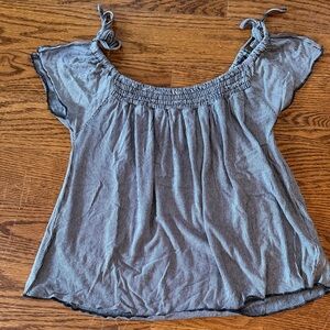 American Eagle Outfitters Black and White Striped flutter sleeve top